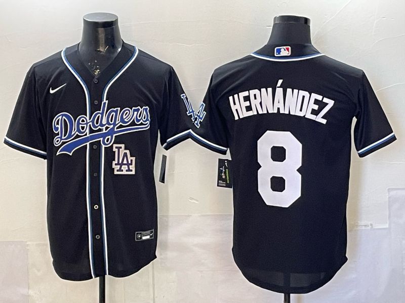 Men 2026 Nike Los Angeles Dodgers #8 Hernandez Black Game MLB Jersey 016->los angeles dodgers->MLB Jersey